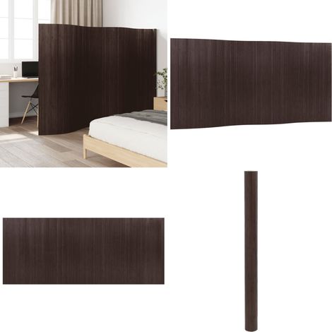 Cloison de séparation marron foncé 165x400 cm bambou - Séparateur De Pièce - Écran De Séparation - Cloison Pliable - Décoration Murale - Bambou - Home & Living (1/5)