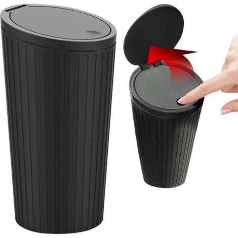 Car Trash Can, Car Trash Can with Lid, Mini Portable Trash Can, Waterproof and Odor-Proof Washable Trash Can, for Car, Home, Kitchen, Office (1/4)