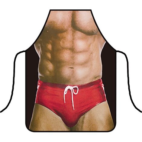 1x Tablier homme, motif humoristique, polyester résistant eau et huile, réglable, pour cuisine barbecue fête cadeau (1/5)