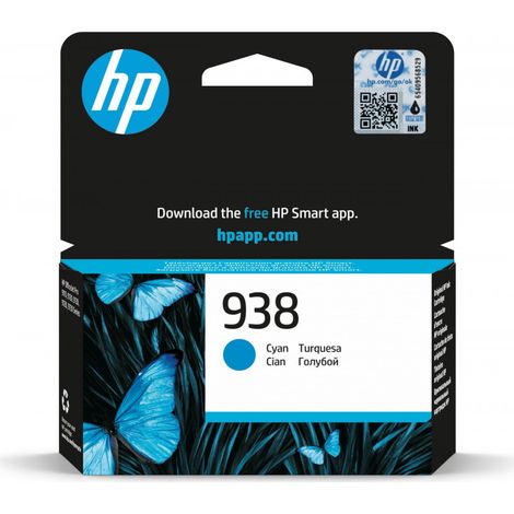 HP 938 Cyan Original Ink Cartridge cartouche d'encre 1 pièce(s) Rendement standard