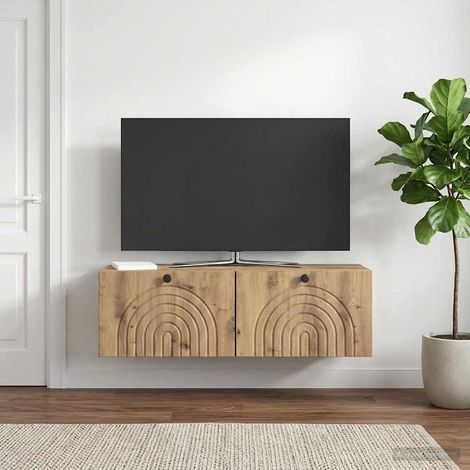 vidaXL Wall-Mounted TV Cabinet 98 x 31 x 30 cm Artisan Oak (1/5)