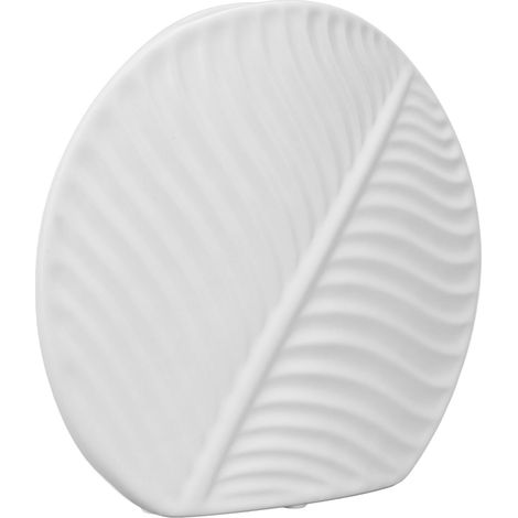 Vase en céramique à motif de feuilles de style nordique, vase plat en porcelaine à motif de feuilles, meuble TV de salon, décoration de bureau (1/5)