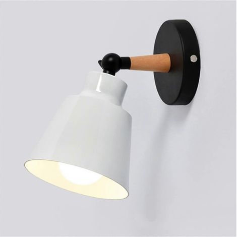 Moderne LED-Wandleuchte im Holzdesign für Schlafzimmer, Wohnzimmer und Badezimmer – Farbe: Weiß, Leuchtmittel nicht enthalten, 1 Stück