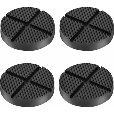 Jack Pad - Caoutchouc - 12,5 x 12,5 x 2,6 cm - Pour Cric de Levage Automobile - Antidérapant - Lot de 4