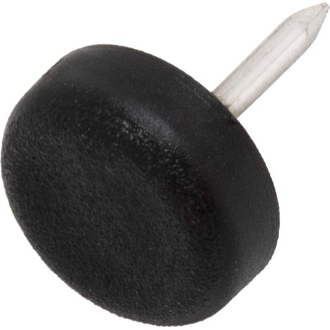 4 x Patins glisseurs en Plastique avec Clou/Noirs/Ø 15 mm/Rond/Pieds glisseurs en Plastique à Clou pour Meubles (1/3)