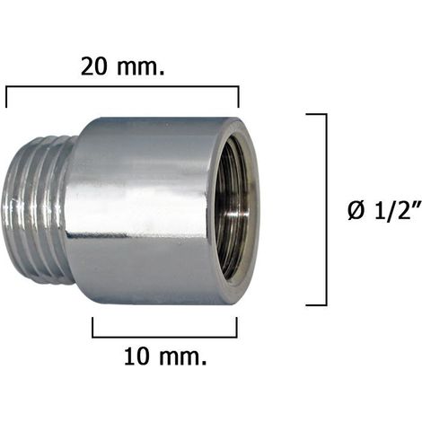 Prolunga rotonda cromata 1/2" x 10