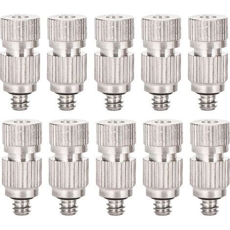 Lot de 10 buses de brumisation pour système de refroidissement extérieur en acier inoxydable à haute pression avec filtre en laiton pour système de brumisation (taille : 0.2mm)