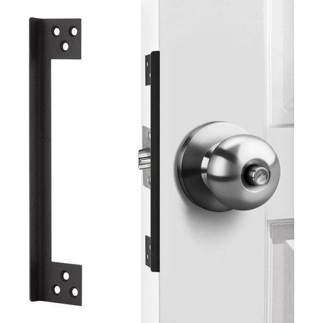 Plaque de protection pour serrure de porte, protection de sécurité pour porte s'ouvrant vers l'extérieur, cache-serrure, protection pour bloquer l'accès à la serrure/au loquet (7 pouces - 1 paquet) (1/5)