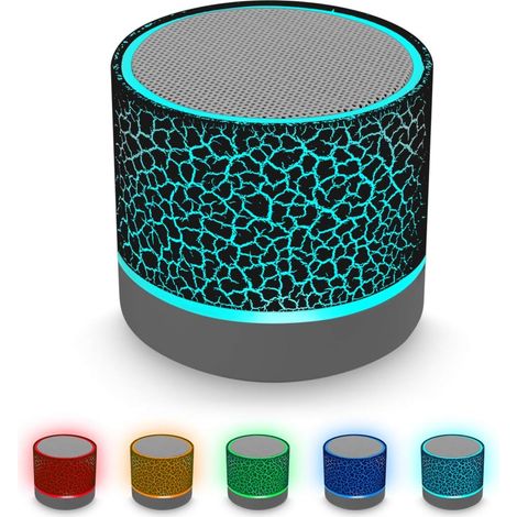 Mini enceinte Bluetooth portable sans fil, enceinte stéréo rechargeable avec IA Super Bass et lumières LED (1/5)