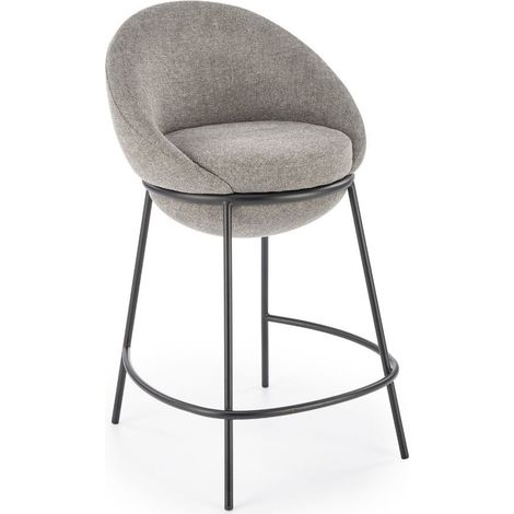 Tabouret de bar design en tissu gris Armand (1/5)