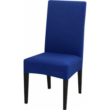 Dining Chair Covers High Back Polyester Spandex Elastic Dining Chair Slipcovers Protector Kitchen Chair Seat Covers, Washable & Removable (Lake Blue, Set of 2) (1/4)