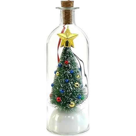 Irovami Bouteille à message en forme de sapin de Noël (20 x 7 cm) - Souvenir enregistrable pour les fêtes - Cadeau de Noël pour la famille et les amis (1/5)