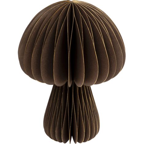 Déco de Noël Champignon en papier plié marron avec liseré doré H 25 cm - Feeric Christmas (1/4)