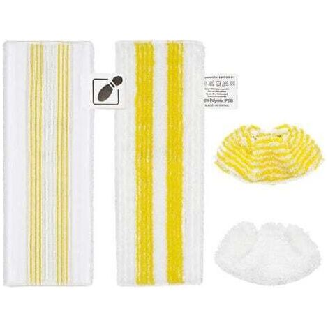 Lot de 4 chiffons en microfibre compatibles avec Kärcher  SC2, SC3, SC4, SC5 nettoyeur vapeur, Kit d'accessoires de nettoyeur vapeur lavable(2 lingettes+2 Bonnettes) (1/5)