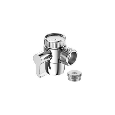 Válvula desviadora de ducha de 3 vías M22 x M24, adaptador de repuesto para grifo de ducha, ideal para cocina o baño - Crezuo