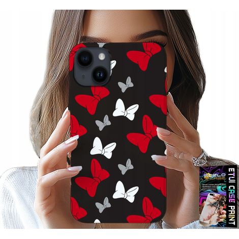 Custodia per iPhone 15 - fiocchi rossi e bianchi, topo, motivi (1/5)