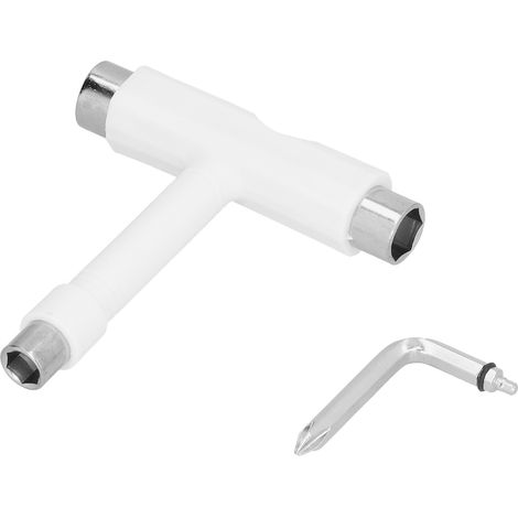 Kit outil multi-fonctions pour skateboard, clé hexagonale T type, kit de fixation matériel blanc portable (1/4)