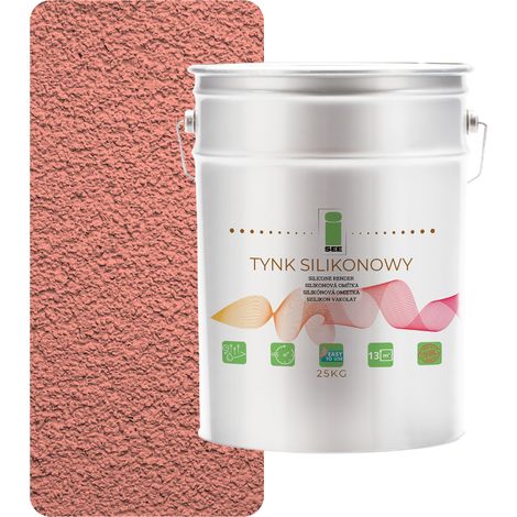 Enduit silicone de façade extérieure couleur saumon 1,5 mm, qualité supérieure, 25 kg (1/5)