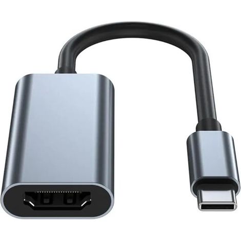 Adaptateur USB 3.1 Type-C – Convertisseur vidéo Type-C vers HDMI pour PC, ordinateur portable, ordinateur et téléphone portable – (4K 60 Hz, Gris)