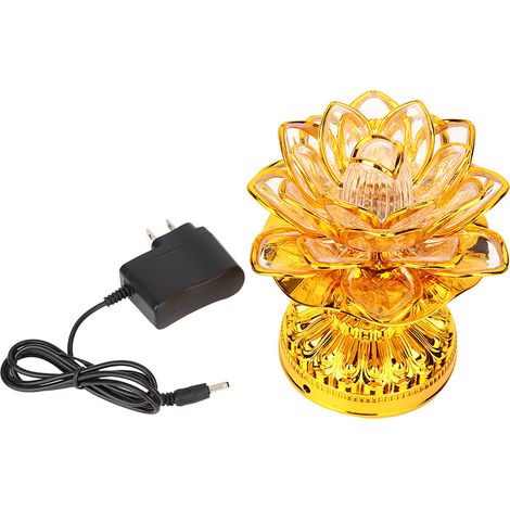 Set de 2 lampes lotus bouddhistes multicolores, prise US 110-240 V (sans pile), décoration de foi lumineuse. (1/5)