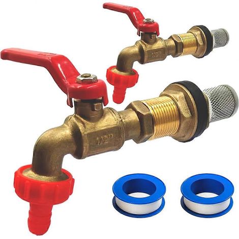 Kits de robinetterie en laiton pour récupérateurs d'eau de pluie, réservoirs d'eau, baignoires, piscines, etc. (1/5)