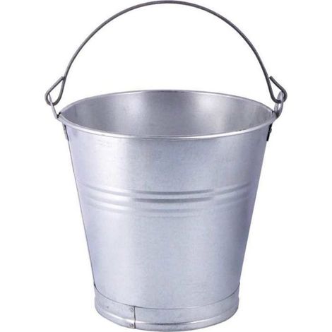 Seau - Tôle Galvanisée - 5 L - Pour Chantier Et Jardinage - 1 Pièce