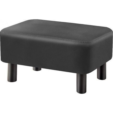 Repose-Pieds en Cuir PU Repose-Pieds Moderne Maison Salon Noir (1/5)