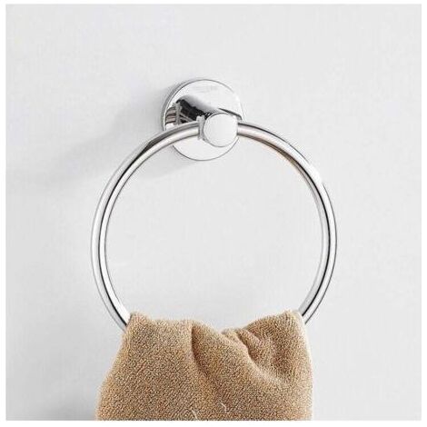 Anneau porte-serviettes mural en acier inoxydable Porte-serviettes rond pour salle de bain, cuisine, chambre (1/5)