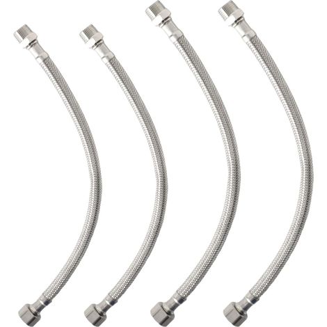 4 Tuyaux Flexibles en Acier Inoxydable 304 - Raccord 3/8" pour Robinet, Évier, Machine à Laver - 2x30cm + 2x40cm (1/5)