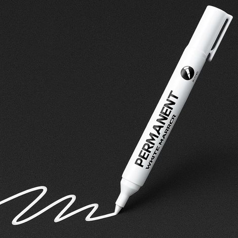 Marqueur blanc,marqueur blanc permanent,Imperméable et à séchage rapide, largeur de trait 2 mm, convient pour la pierre, le bois, le verre, la céramique, la toile, les pneus et les textiles. (1/5)