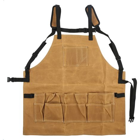 Tablier en toile cirée, tablier épais, imperméable et résistant à l'huile pour outils de jardin et d'atelier (1/5)