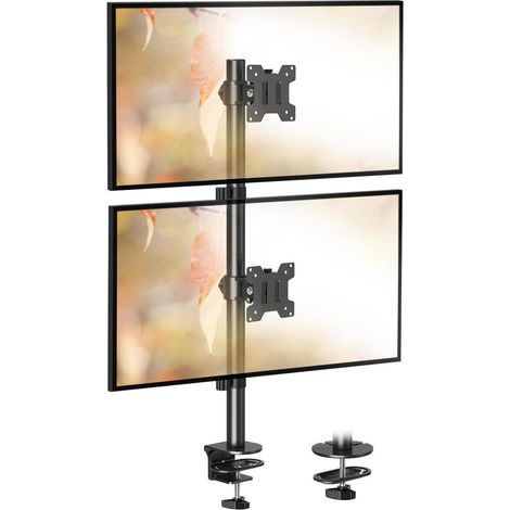 Doppel Monitor Halterung vertikal stapelbar 13-32 Zoll, höhenverstellbar (1/5)