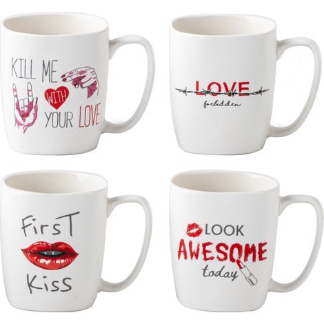 MAURY'S TAZZA KISS CON DECORO ASSORTITO DA 390 CC