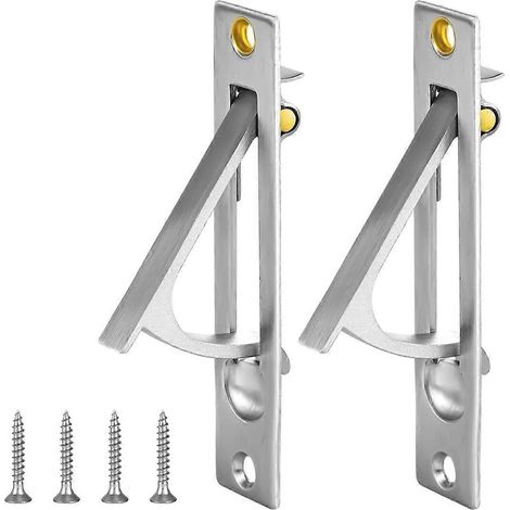Lot de 2 poignées de porte coulissante, en acier inoxydable 304, avec vis, quincaillerie pour porte coulissante argentée. (1/5)