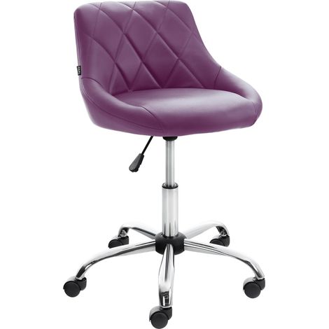 Tabouret de travail confortable pour cabinet médical salon de beauté en PVC violet pivotant et réglable TABO10205 (1/5)