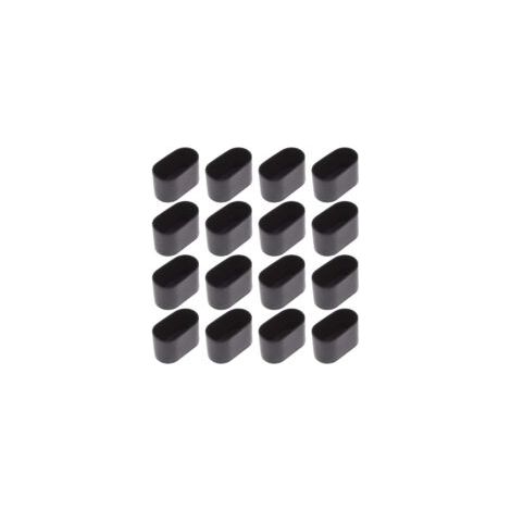 16 pcs Chaise Jambe Cap Chaise Jambe Protection Sol Protection Pied Caps pour Chaise Pliante Tube Ovale, en Plastique (Noir16 pièces / 20x40mm) - Crezuo (1/4)
