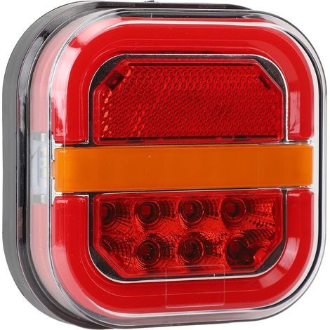 28-LED-Anhängerrücklicht, blinkendes wasserdichtes Licht, Brems- und Rückfahrlicht für PKW, LKW, linke Seite (links) (1/5)