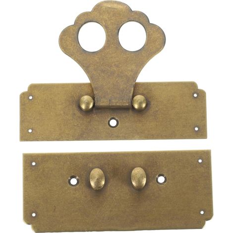 Loquet De Boîte En Bois Fermoir Décoratif Sculpté Pour Boîte À Bijoux Et Meuble Quincaillerie Rétro Facile À Installer 4.17X3.07X0.39In (1/5)