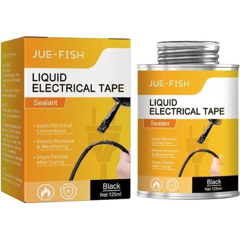 Liquid Adhesive Tape - 125 Ml - Water Resistant - Black - Electrical Insulation - 1 Unit (1/5)