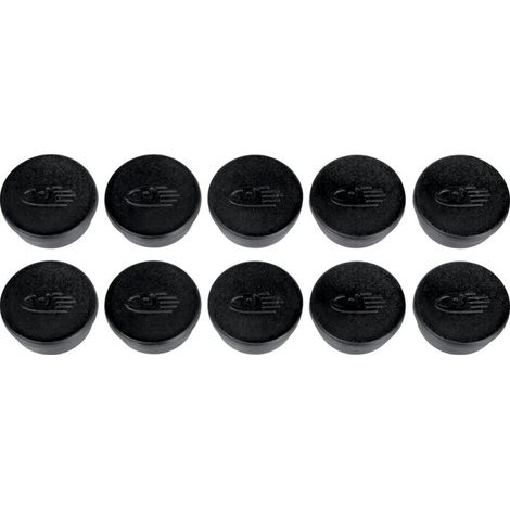 Edding – Lot de 10 aimants ronds noirs Ø 20 mm – Force magnétique 250 g/cm² – Fixation pour tableaux blancs – Corps en plastique résistant (1/3)