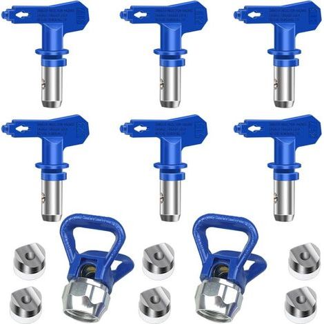 Jalleria Lot de 6 buses airless réversibles, pistolets à peinture airless, accessoires pour la peinture de maisons, bâtiments, terrasses et clôtures (211, 315, 417, 517, 515, 523) (1/4)