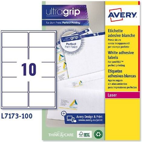 Etiq adh avery 99,1 x 57 mm 10 bl tarj visita tam 99,1x57 u