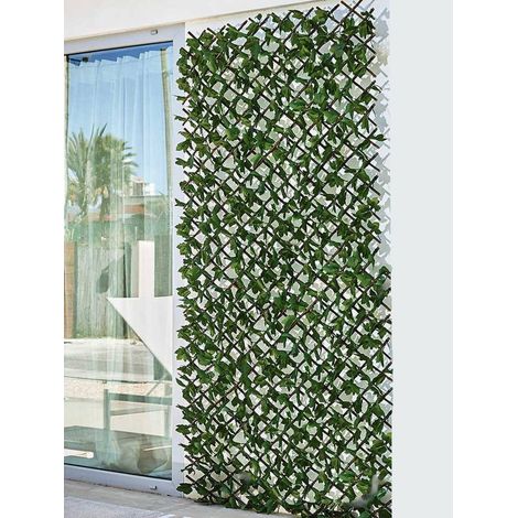Celosía Extensible de Mimbre - Mejora Tu Jardín con Estilo  1 x 2 m - Con hoja decorativa - (1/5)