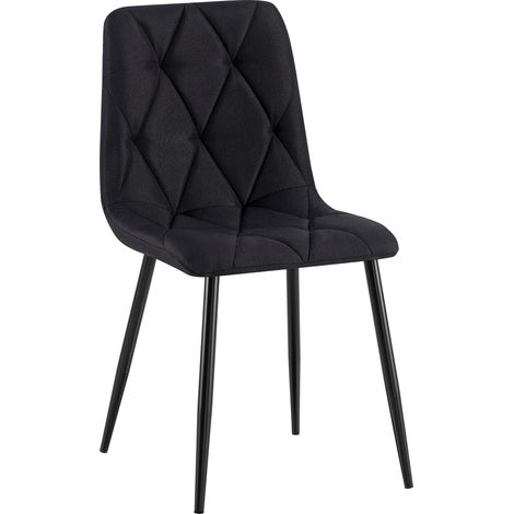 Sedia da pranzo x1 comfort ed eleganza senza tempo in velluto nero e metallo 100007151