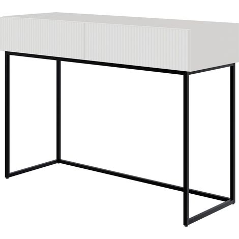 Selsey Veldio - Schminktisch mit Schubladen, weiß mit schwarzem Metallgestell, 110 cm (1/5)