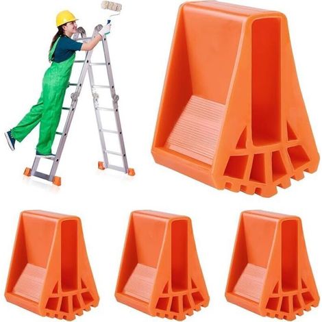 Couvre Pieds D\'échelle 4 Pièces, Pieds D\'échelle Antidérapants , Pieds D\'échelle de Rechange, Échelle Pieds Couvre pour Échelles Télescopiques Échelles, Grand(Orange) (1/4)