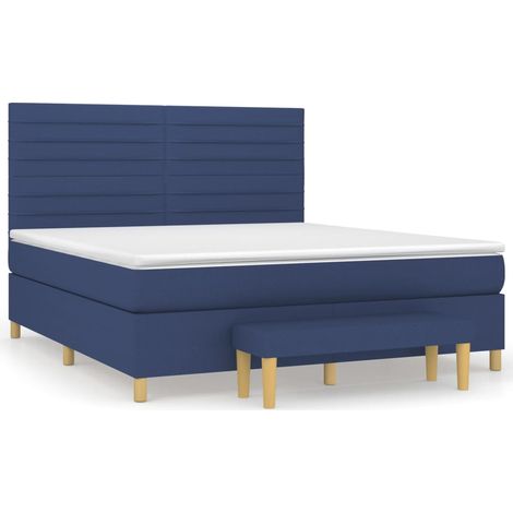 Maison Exclusive - Giroletto a Molle con Materasso Blu 180x200 cm in Tessuto (1/5)