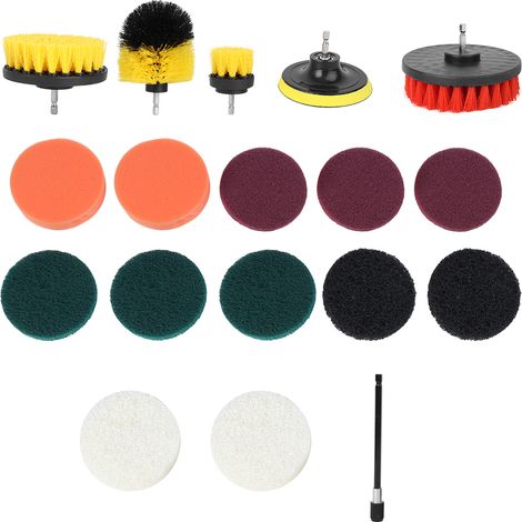 18-teiliges elektrisches Bohrmaschinen-Bürstenset, multifunktionale Reinigungsaufsätze, Scheuerbürsten, Haushaltsreinigungszubehör (1/5)