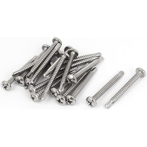 M5.5x50mm 12 Kreuzschlitz Phillips Pan Head Self-schreidende Bohrschrauben Schrauben 20 Stücke (1/4)