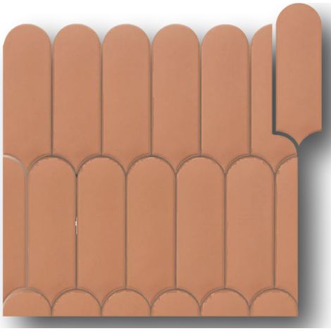 Faïence écaille crayon argile mate 7,2x19,5 – Carrelage mural uni – Faible porosité pour salle de bain – Finition mate élégante – Natucer